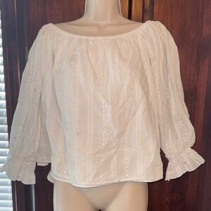 Elegant White Eyelet Blouse